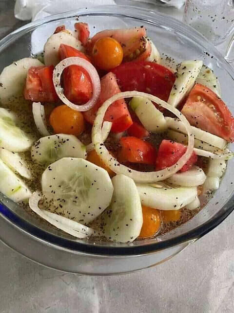 Cucumber, Onion & Tomato Salad