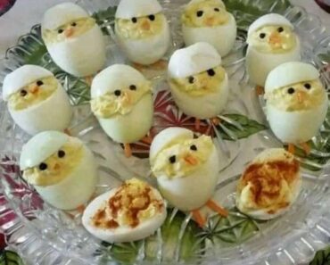 Easter chick deviled eggs