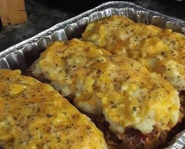 Meatloaf with mashed potatoes and cheese