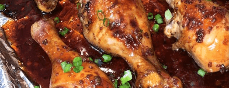 Sweet and sticky chicken drumsticks