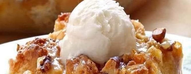 EASY PEACH BREAD PUDDING