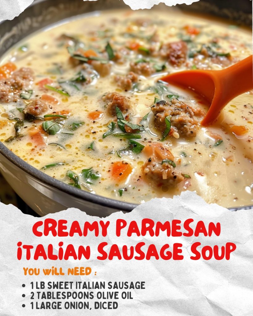 Creamy Parmesan Italian Sausage Soup Everyday Recipes